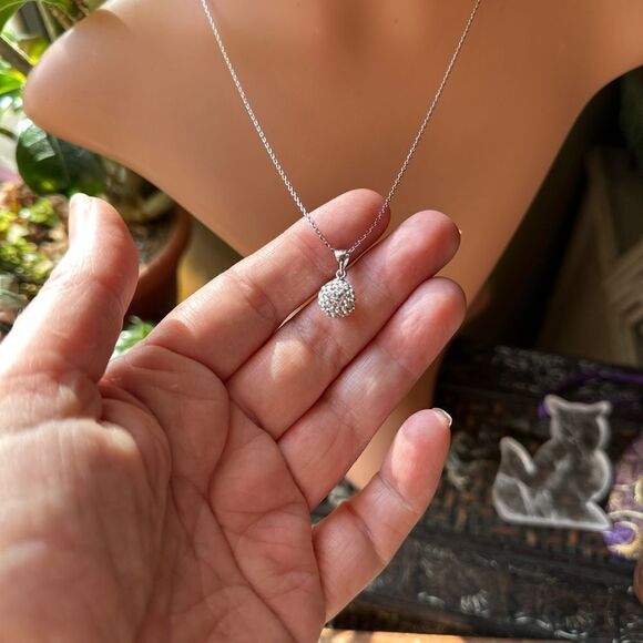 CZ Fireball Sterling Silver Necklace - Picture 5 of 5